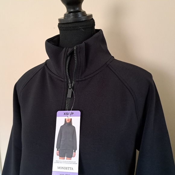 New! Mondetta Full Zip Active Jacket Women's XS Black Luxe Casual Top - Picture 10 of 14